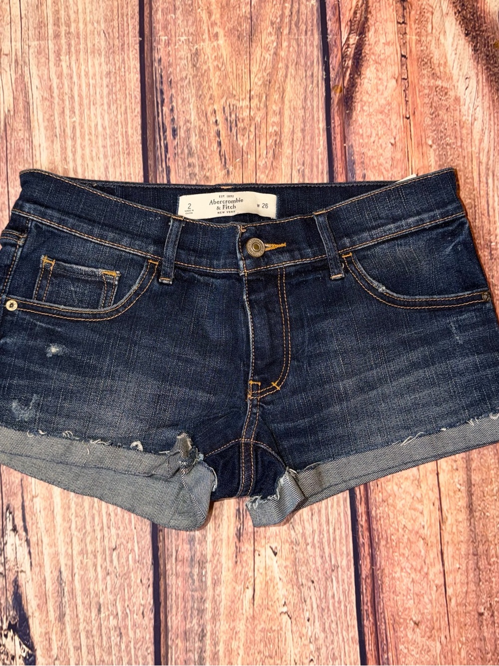 Abercrombie & Fitch Dark Wash Denim Cutoff Shorts